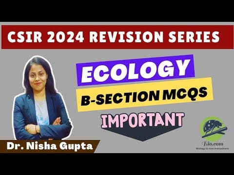 Ecology Important Questions for CSIR B Section
